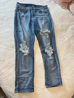 Judy Blue Distressed Medium Blue Skinny Jeans 11 / 30
